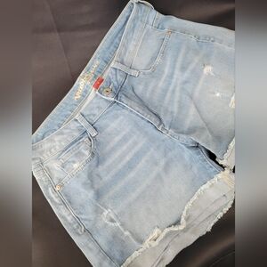 Arizona Jeans Denim Shorts Light Blue Distressed